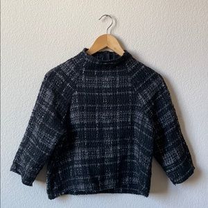 Zara plaid tweed-style sweater